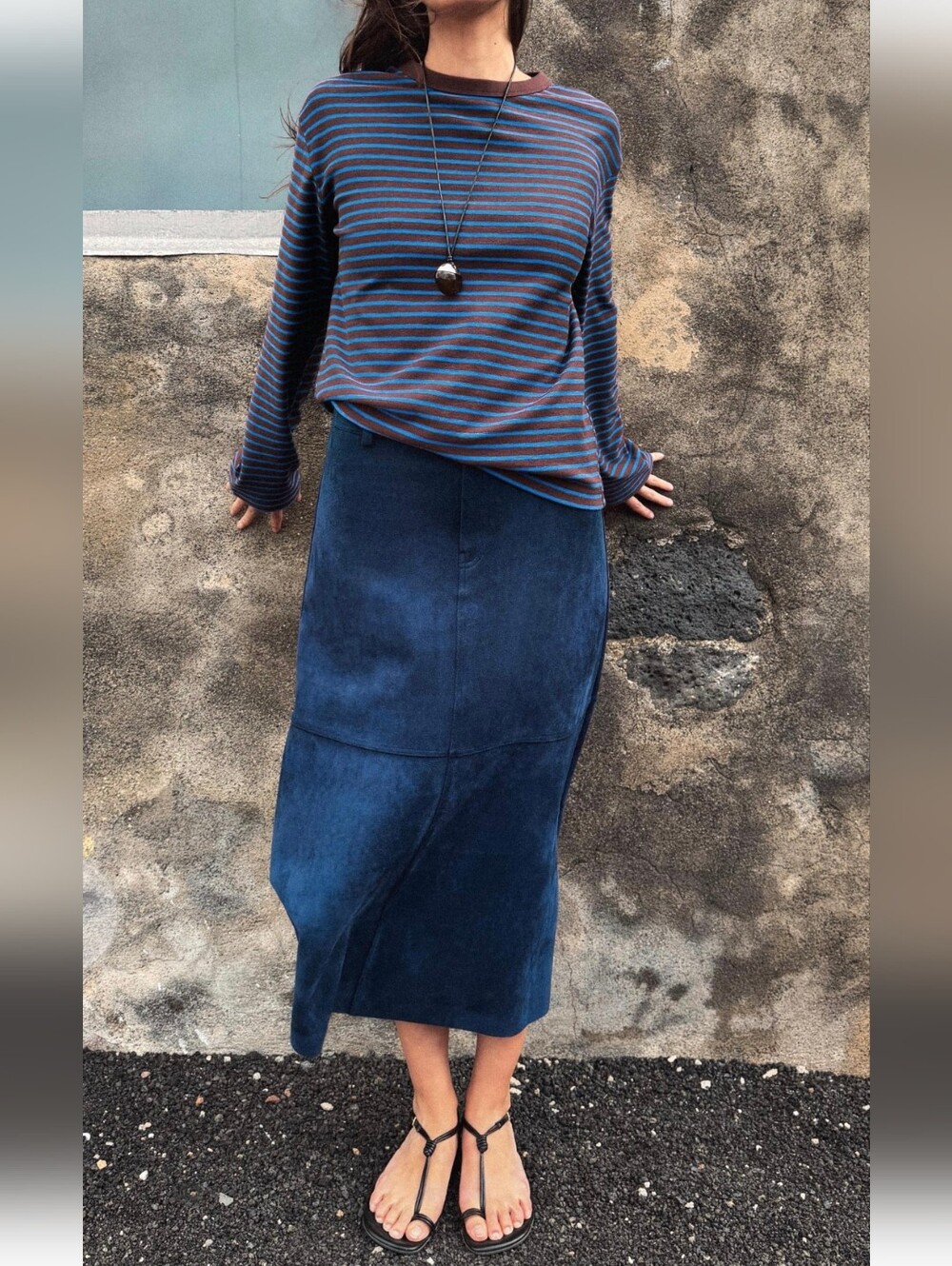 Zara FAUX SUEDE CAPE SKIRT (M)